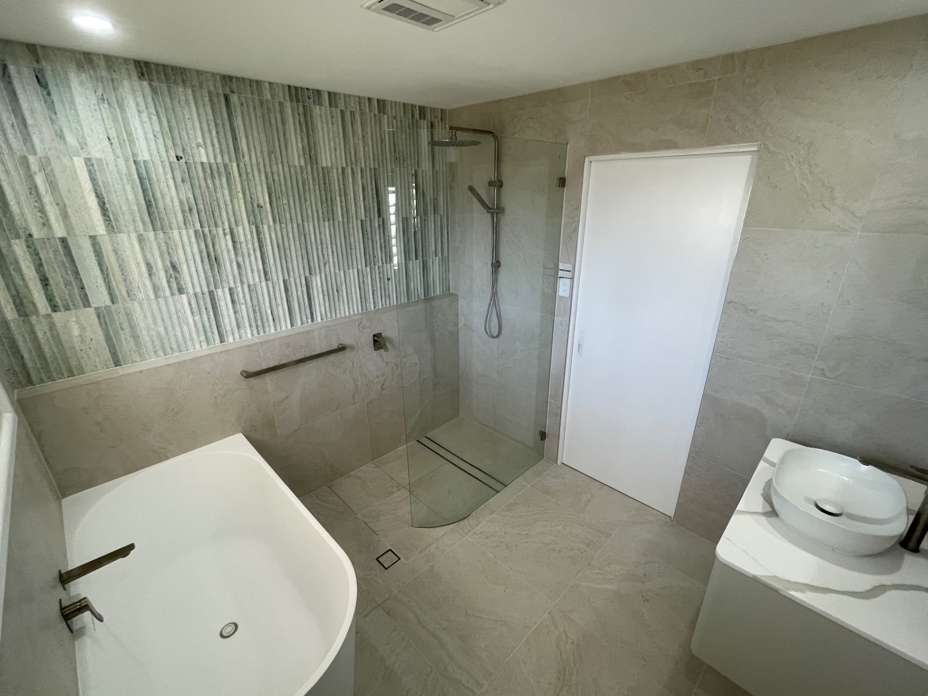 Verde Fluted Spa Bathroom & Powder Room Renovation