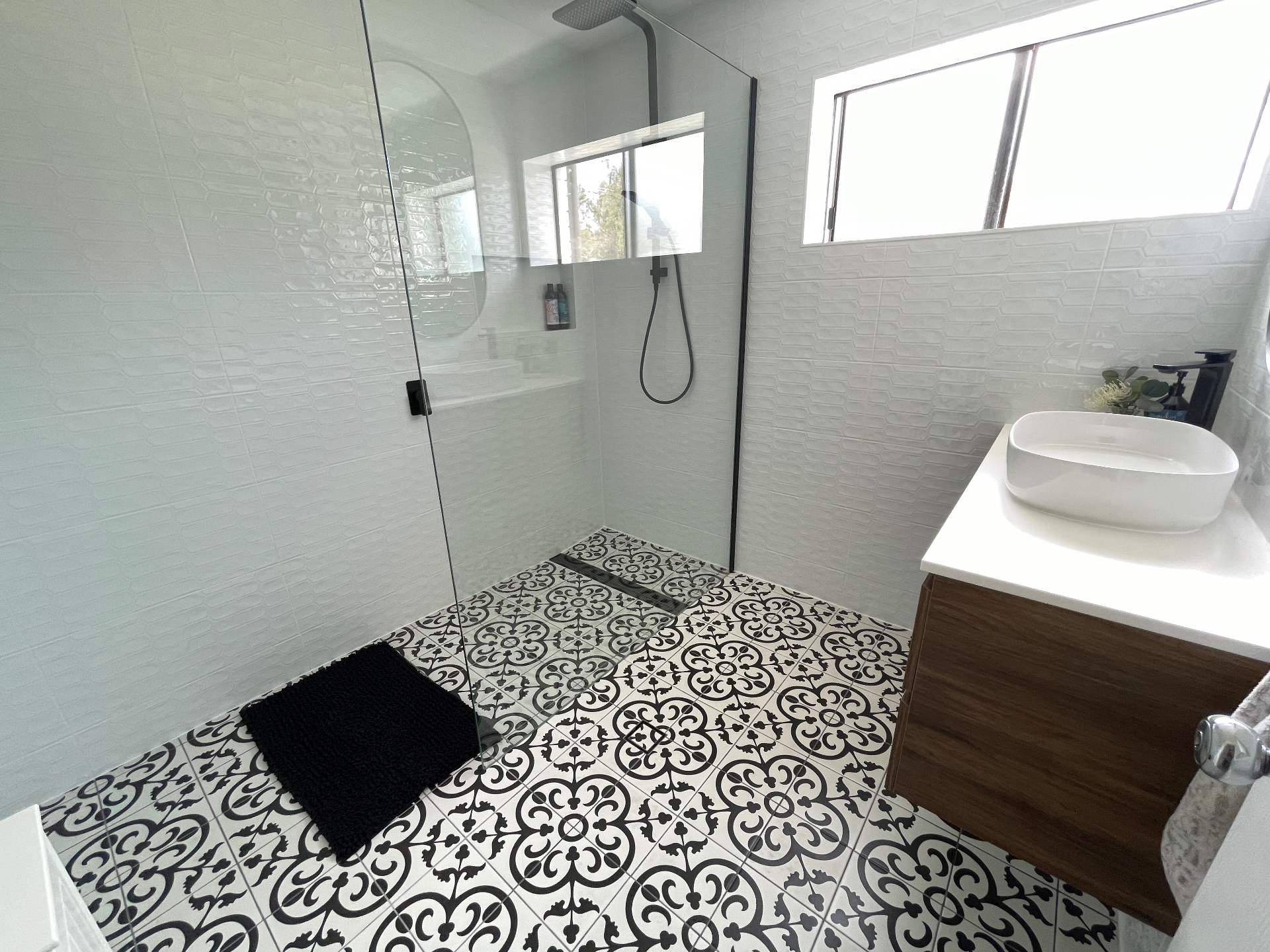 Monochrome Patterned Bathroom Renovation