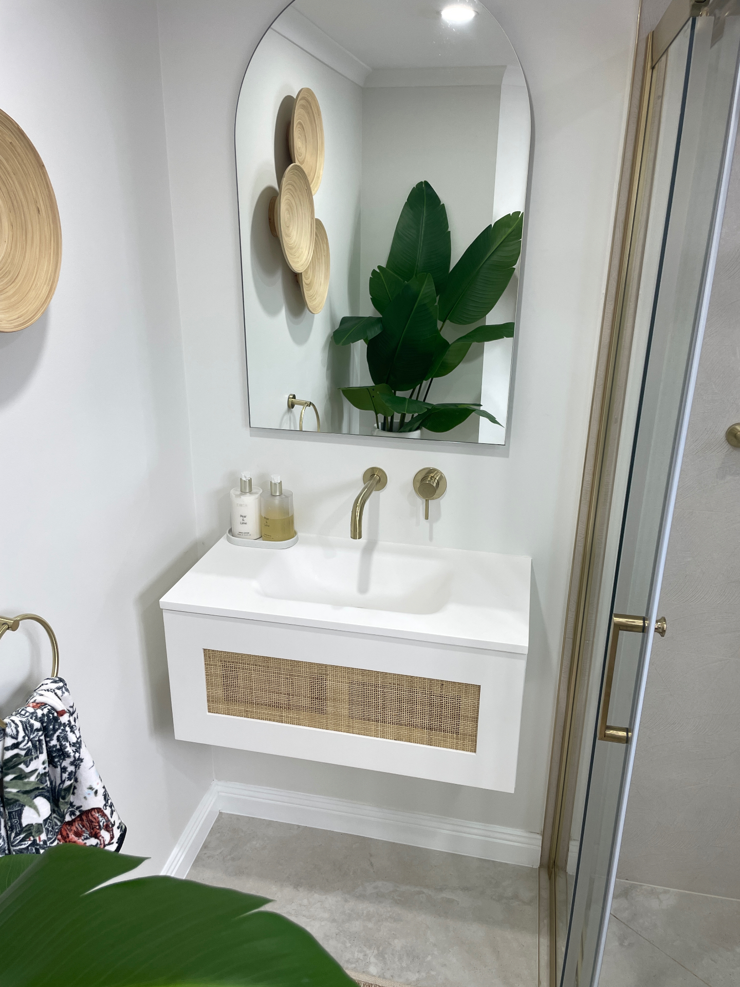 Bathroom with timber vanity